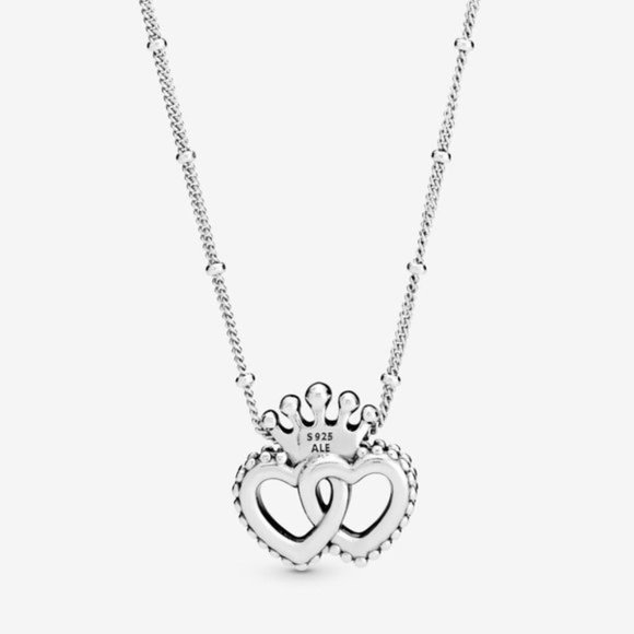 🛒Pandora Crown Hearts Pendant Necklace - Picture 1 of 6